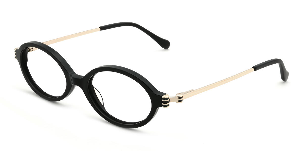 Black Seraphina Glasses - Oval Glasses