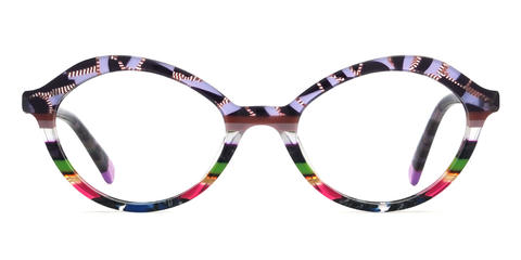Violet Écaille de tortue Multicolore Alfredo - Oval Glasses