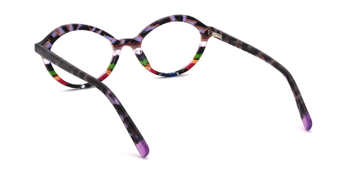 Violet Écaille de tortue Multicolore Alfredo Lunettes - Oval Glasses