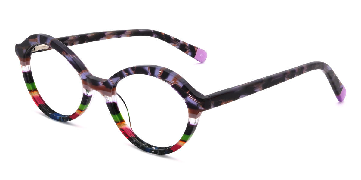 Violet Écaille de tortue Multicolore Alfredo Lunettes - Oval Glasses
