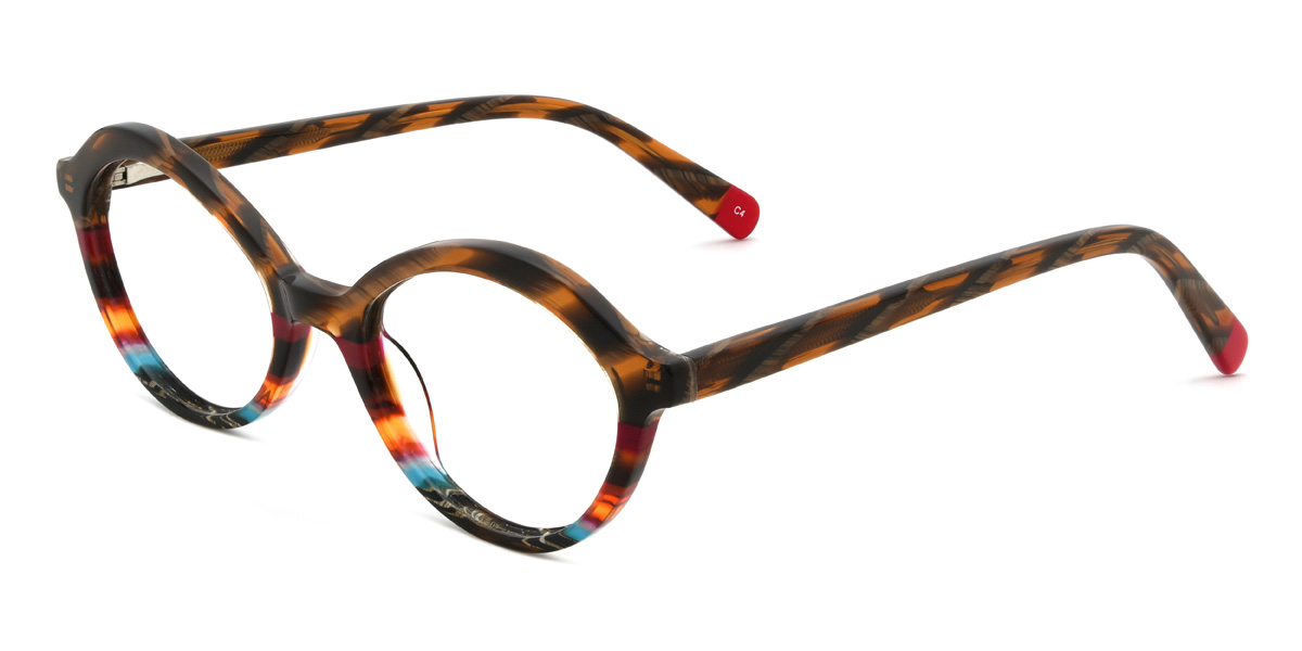 Tortoiseshell Multicolored Alfredo Glasses - Oval Glasses