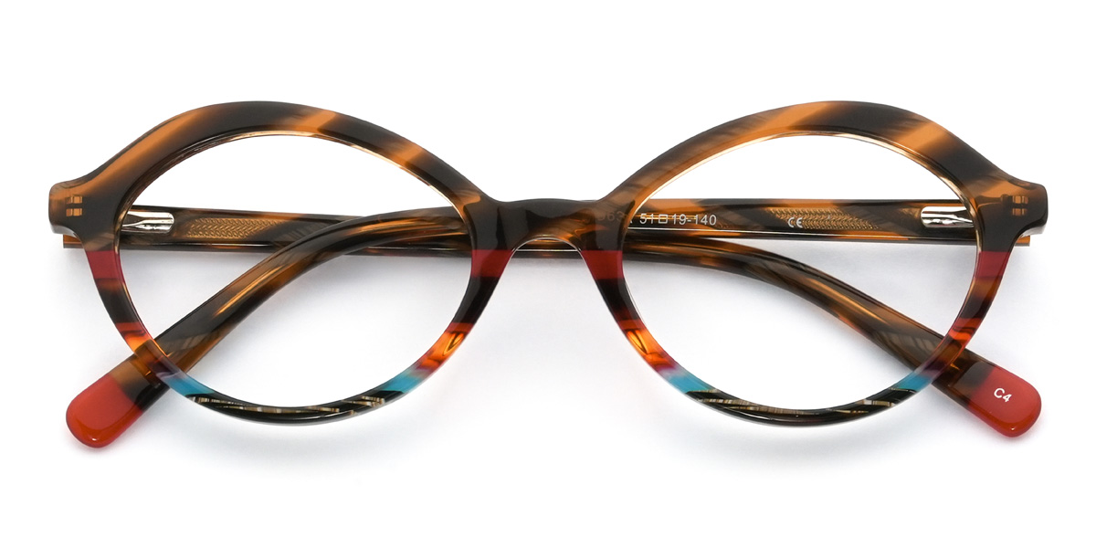 Tortoiseshell Multicolored Alfredo Glasses - Oval Glasses