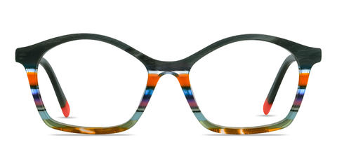 Verde escuro multicolorido Kanan - Oval Glasses