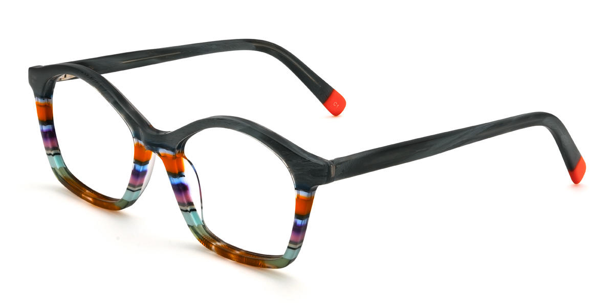 Verde escuro multicolorido Kanan Óculos - Oval Glasses