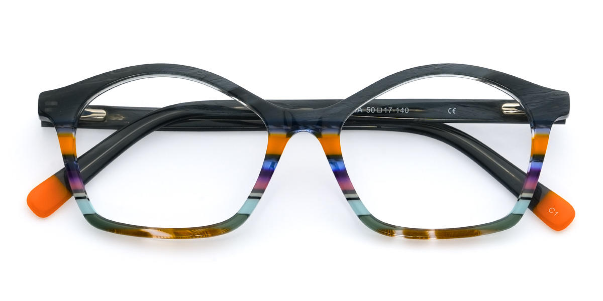 Verde escuro multicolorido Kanan Óculos - Oval Glasses