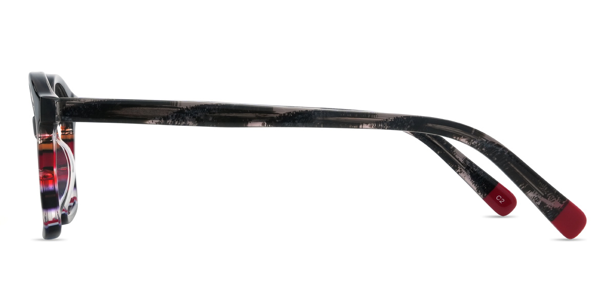 Black Tortoiseshell Multicolored Kanan Glasses - Oval Glasses