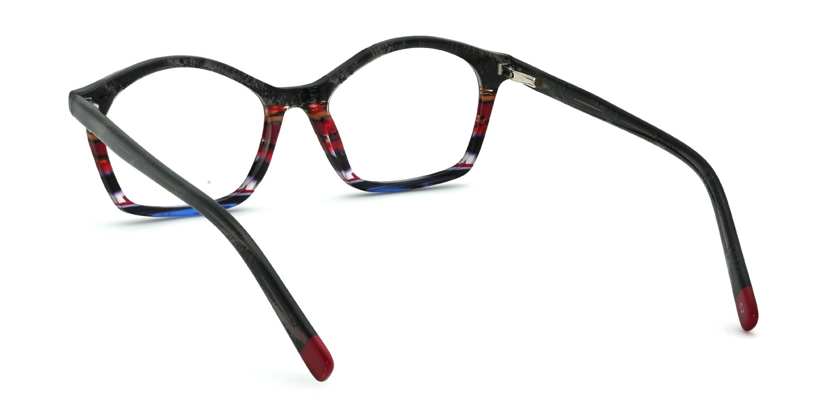 Black Tortoiseshell Multicolored Kanan Glasses - Oval Glasses