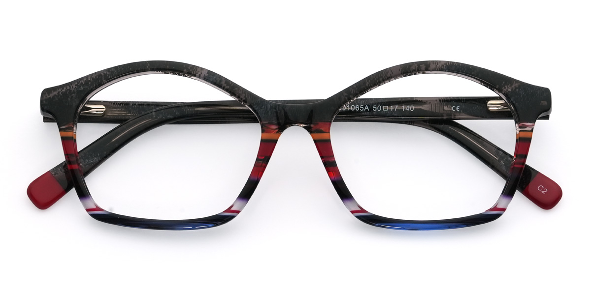 Black Tortoiseshell Multicolored Kanan Glasses - Oval Glasses