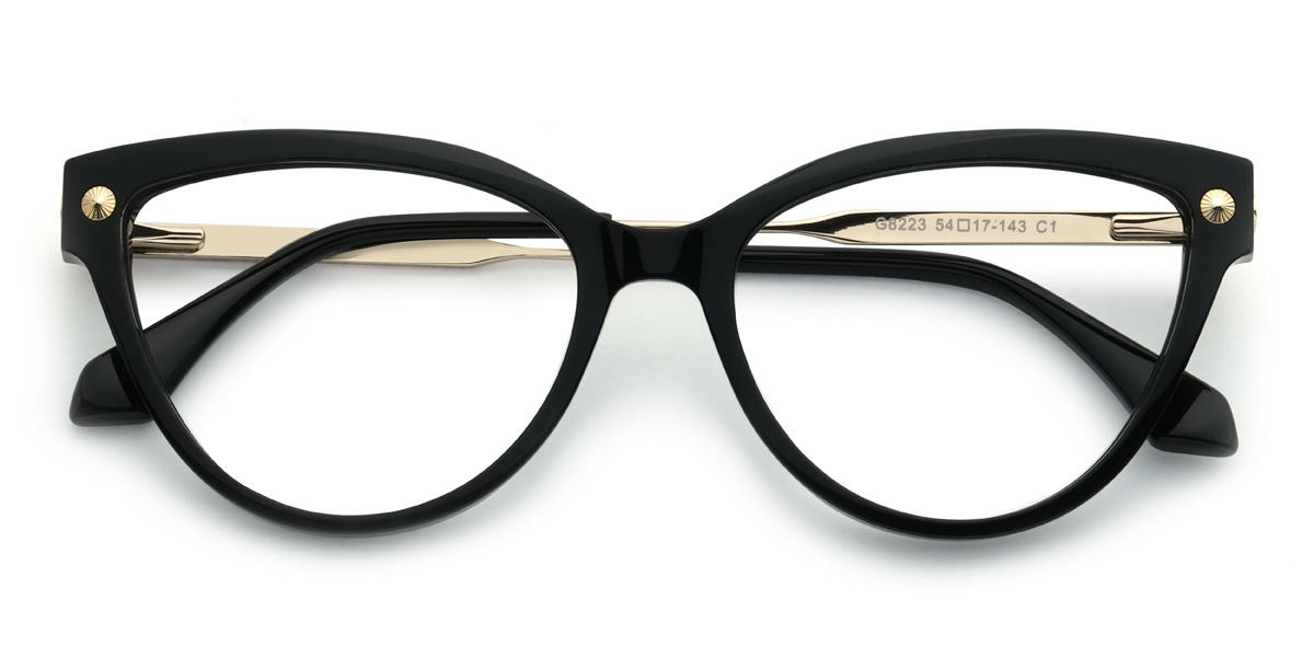 Black Soraya Glasses - Cat Eye Glasses