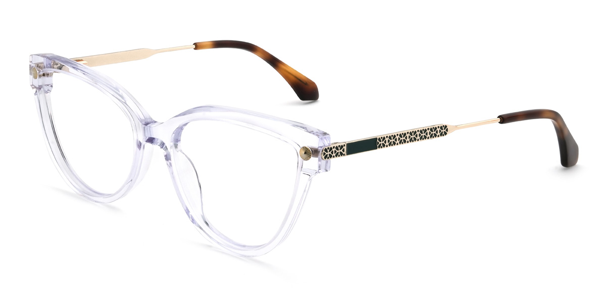 Clear Purple Soraya Glasses - Cat Eye Glasses