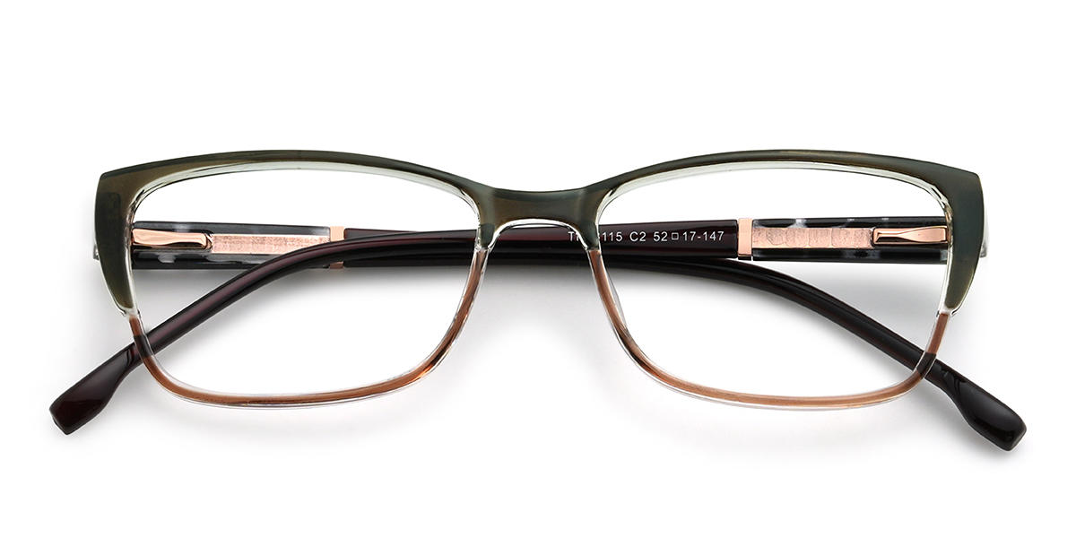 Deep green Orange Achilles Glasses - Rectangle Glasses