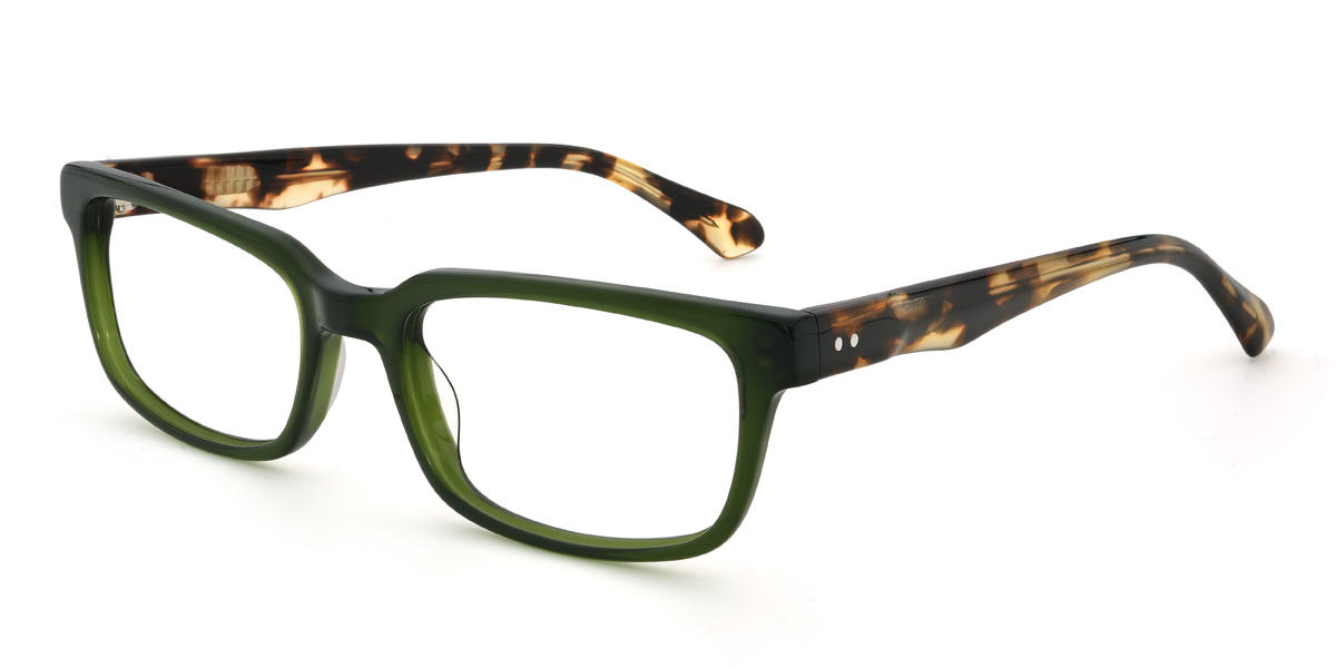 Green Micaiah Glasses - Rectangle Glasses