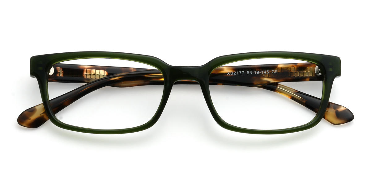 Green Micaiah Glasses - Rectangle Glasses