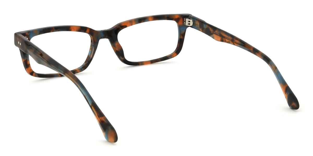 Orange bleu Écaille de tortue Zaira Lunettes - Rectangle Glasses