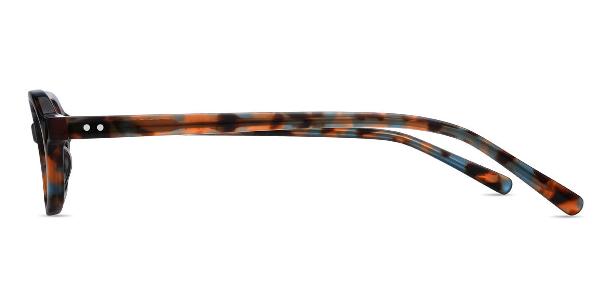 Orange Blau Schildpatt Kenan Brille - Rectangle Glasses