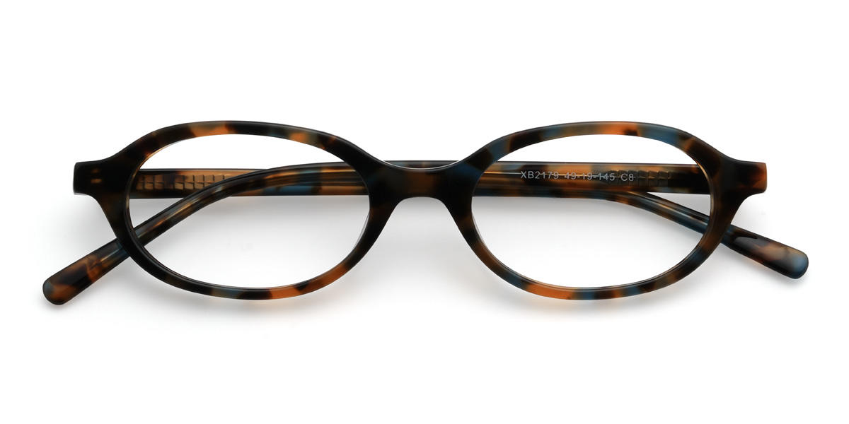 Orange Blau Schildpatt Kenan Brille - Rectangle Glasses