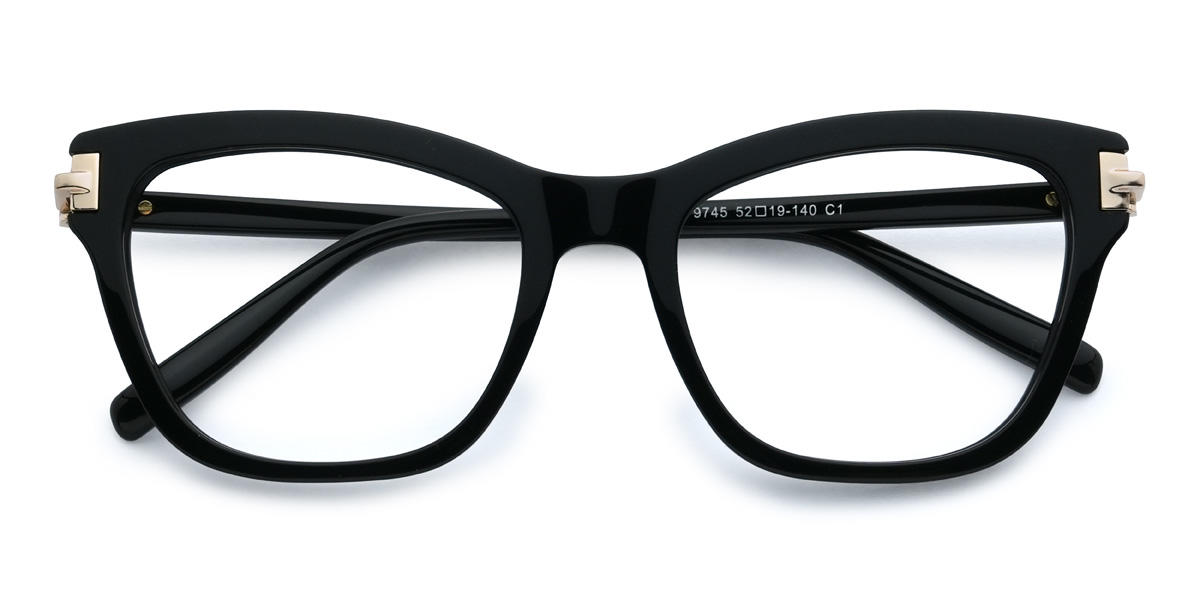 Black Giulia Glasses - Cat Eye Glasses