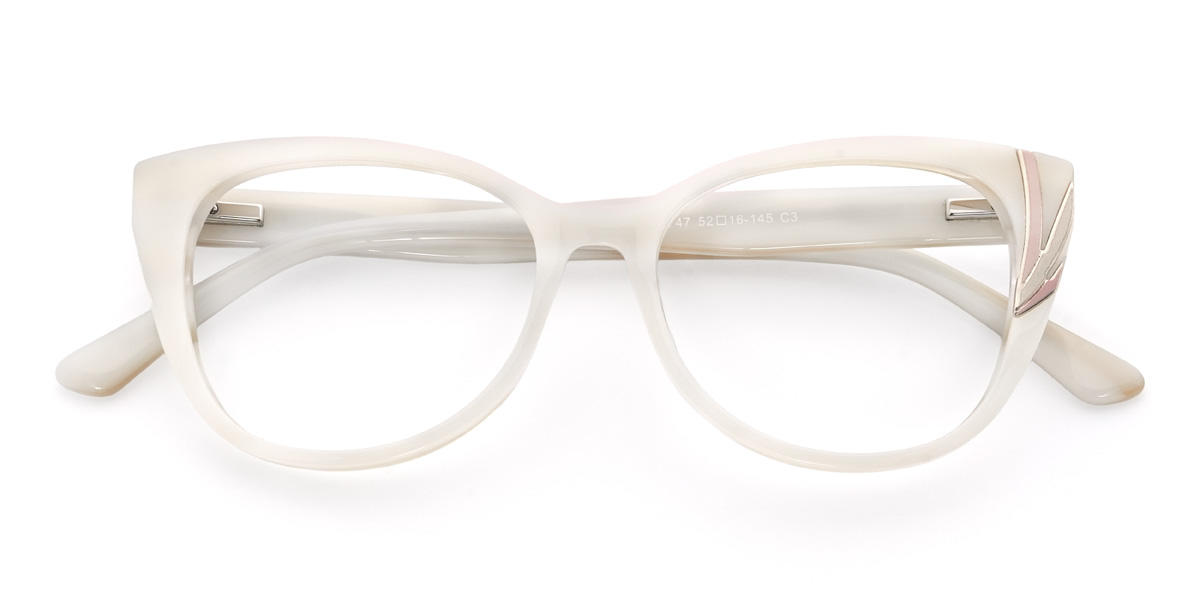 Cream Luisa Glasses - Cat Eye Glasses