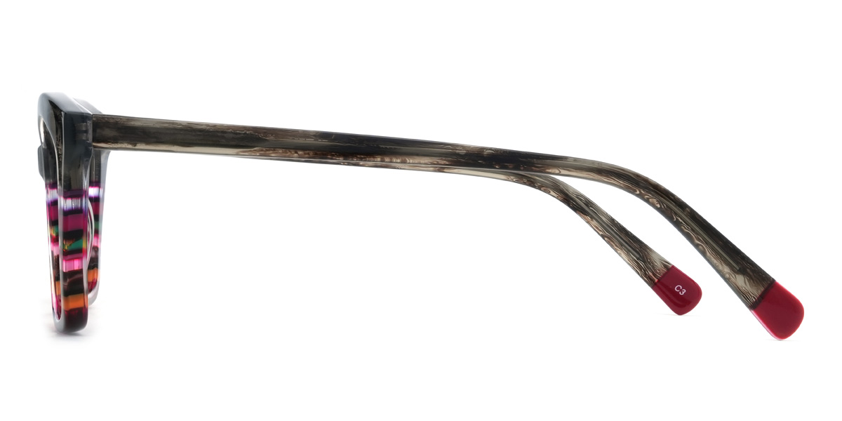 Grey Multicolored Zarah Glasses - Cat Eye Glasses