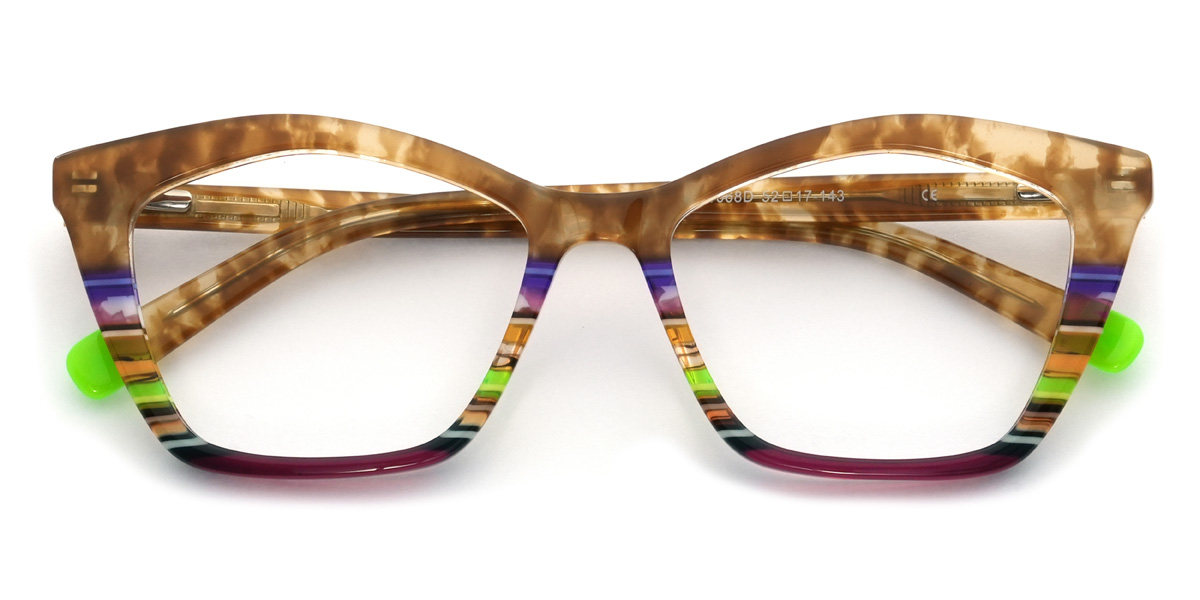 Tawny Tortoiseshell Multicolored Zarah Glasses - Cat Eye Glasses