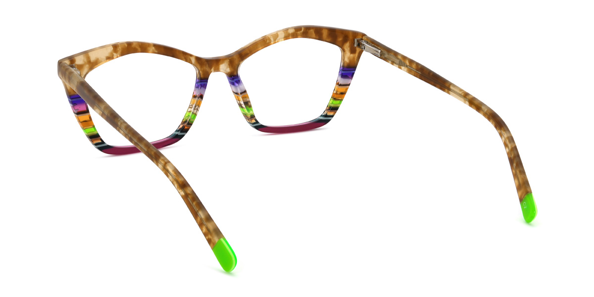 Tawny Tortoiseshell Multicolored Zarah Glasses - Cat Eye Glasses