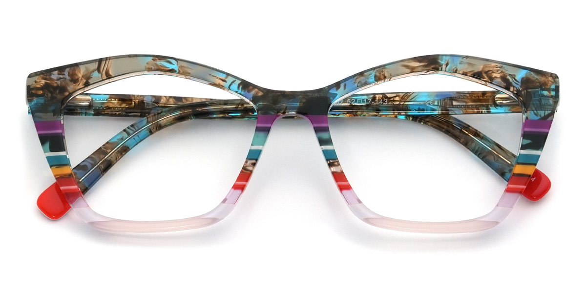 Émaillé multicolore Zarah Lunettes - Cat Eye Glasses