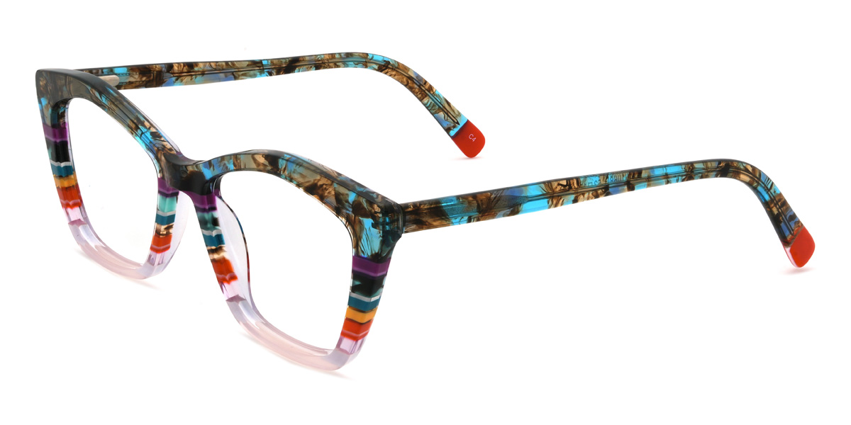Émaillé multicolore Zarah Lunettes - Cat Eye Glasses
