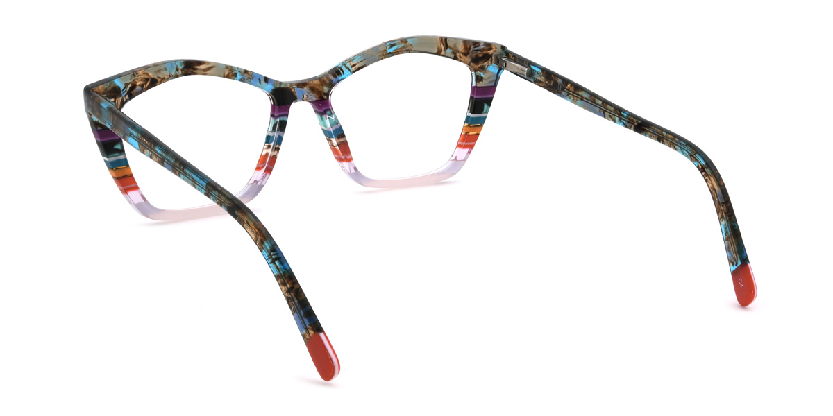 Émaillé multicolore Zarah Lunettes - Cat Eye Glasses