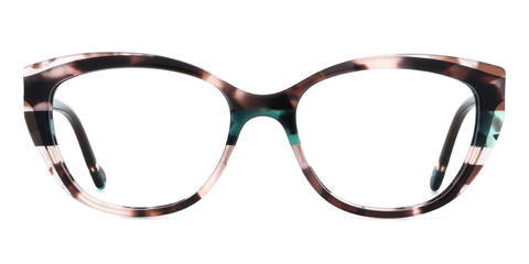Pink Brown Tortoiseshell Blaise - Oval Glasses