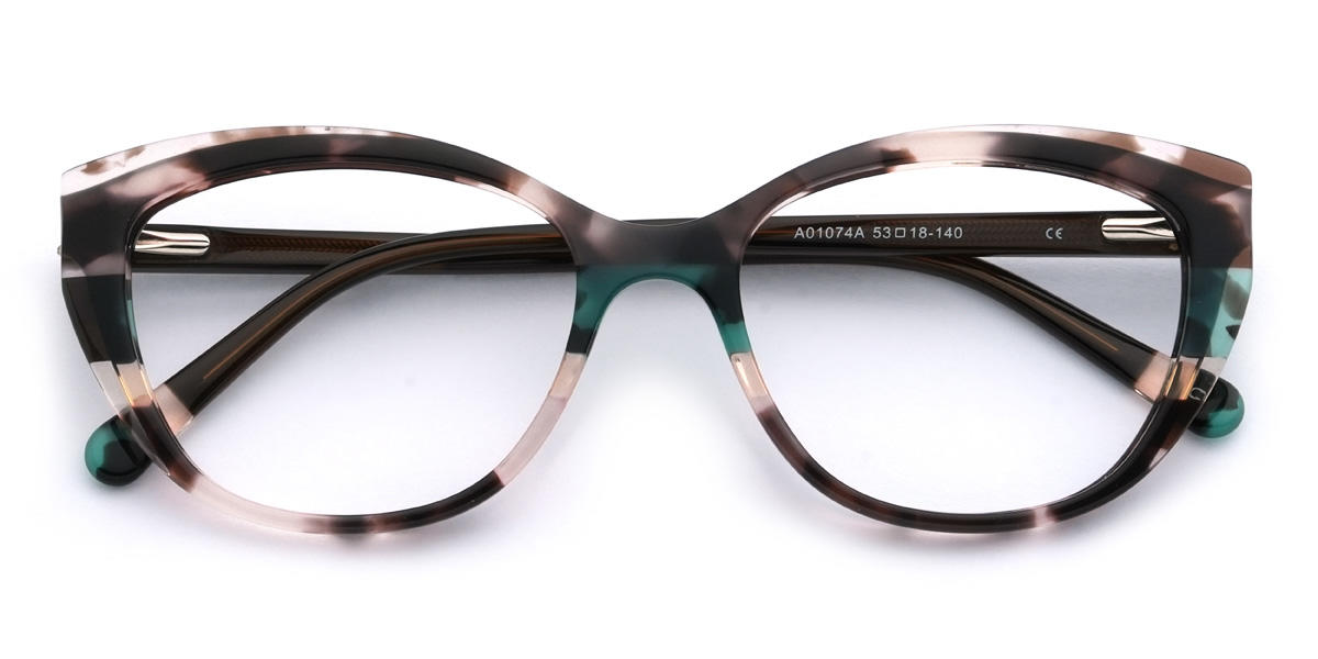 Pink Brown Tortoiseshell Blaise Glasses - Oval Glasses