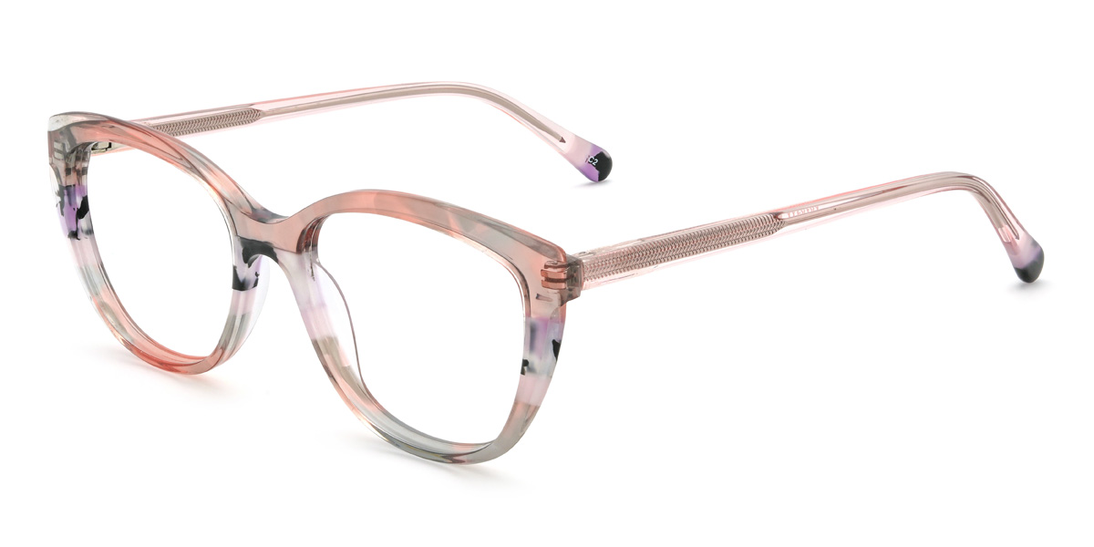 Pink Purple Tortoiseshell Blaise Glasses - Oval Glasses