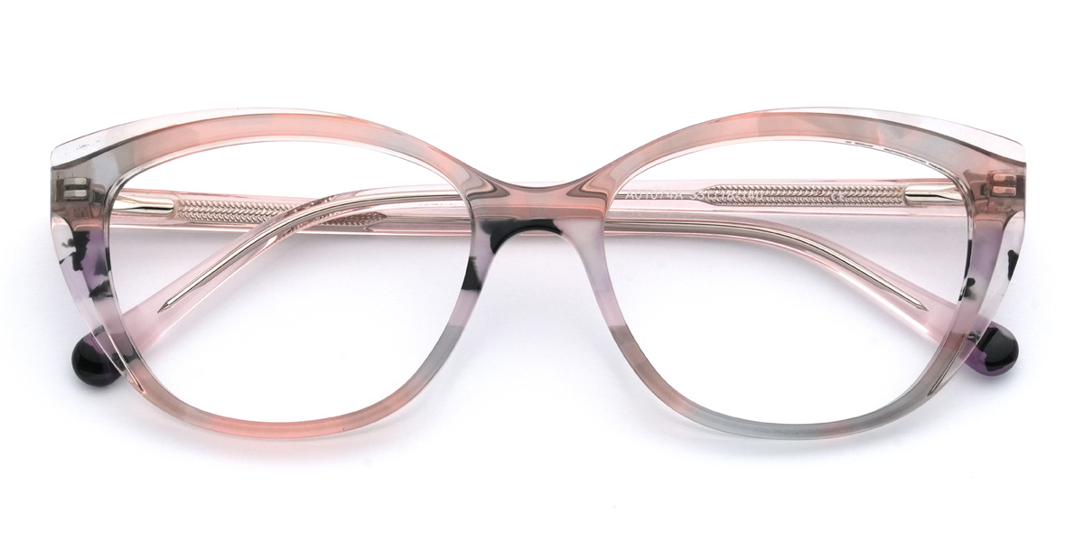 Pink Purple Tortoiseshell Blaise Glasses - Oval Glasses