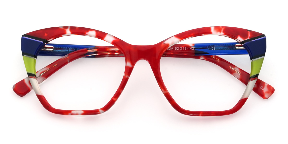 Écaille de tortue rouge Madalyn Lunettes - Cat Eye Glasses