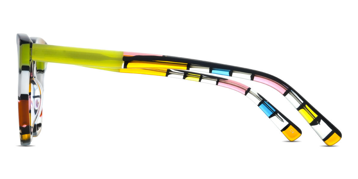 Blue Green Orange Madalyn Glasses - Cat Eye Glasses