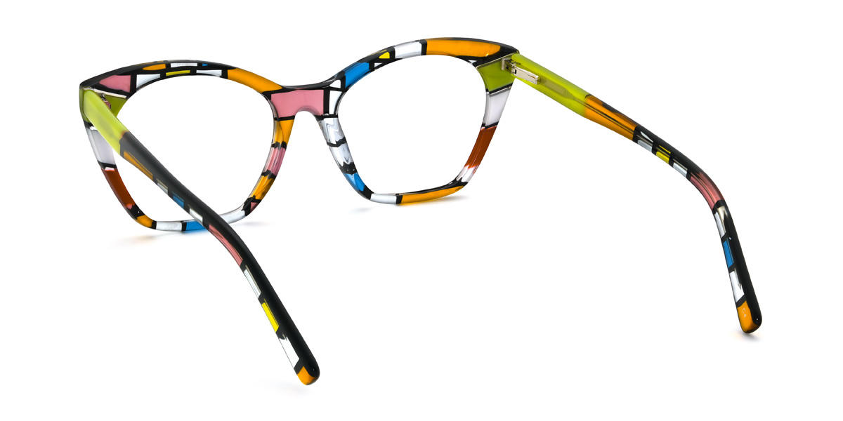 Blue Green Orange Madalyn Glasses - Cat Eye Glasses