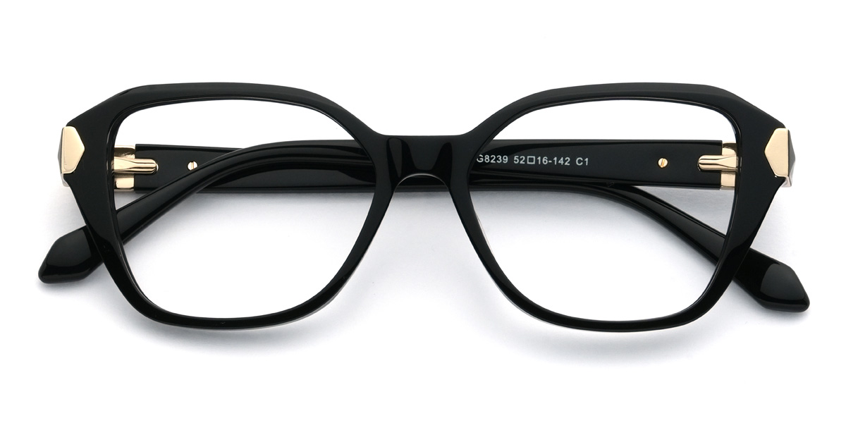 Black Asaiah Glasses - Rectangle Glasses