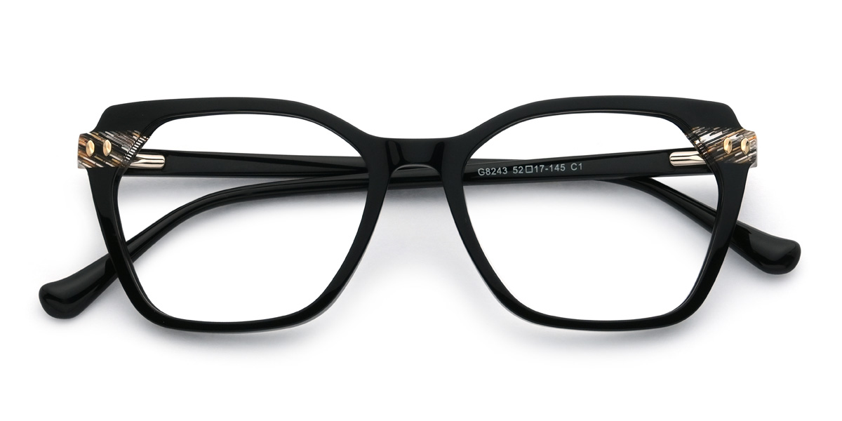 Preto Langston Óculos - Rectangle Glasses
