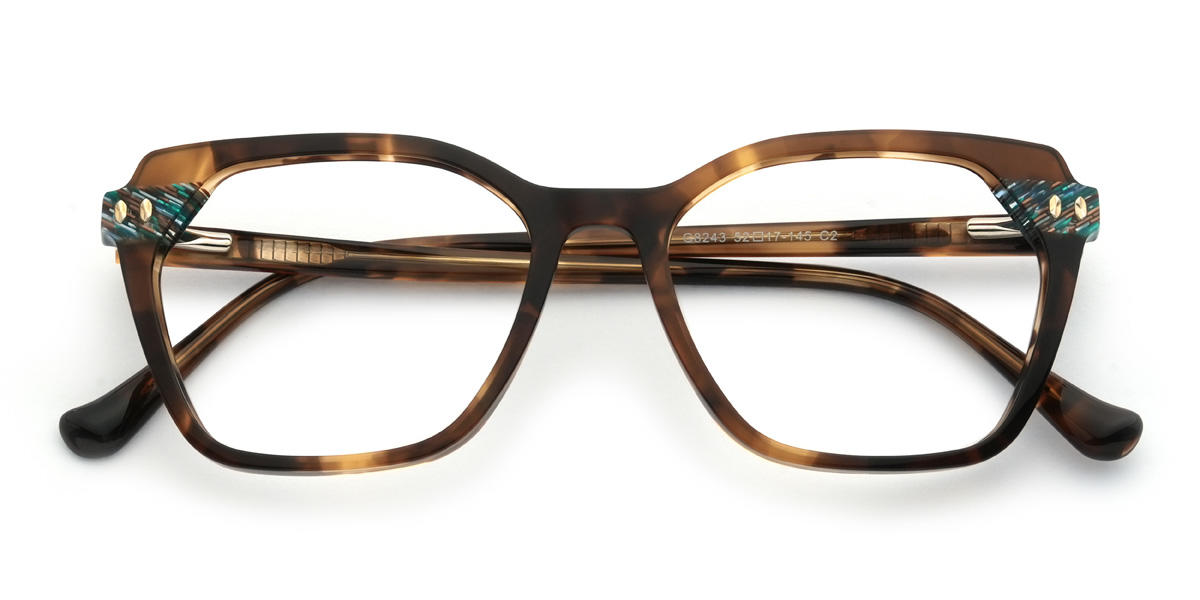 Brown Tortoiseshell Langston Glasses - Rectangle Glasses