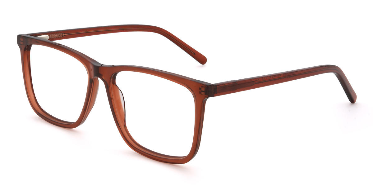 Red brown Cedric Glasses - Rectangle Glasses