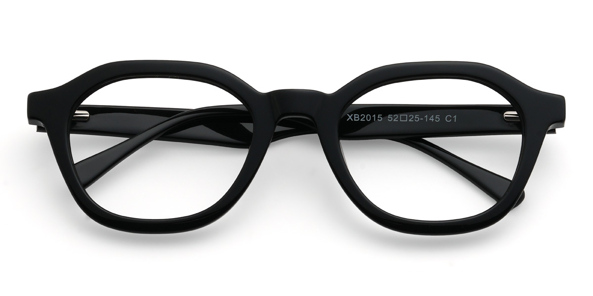 Preto Vamika Óculos - Oval Glasses