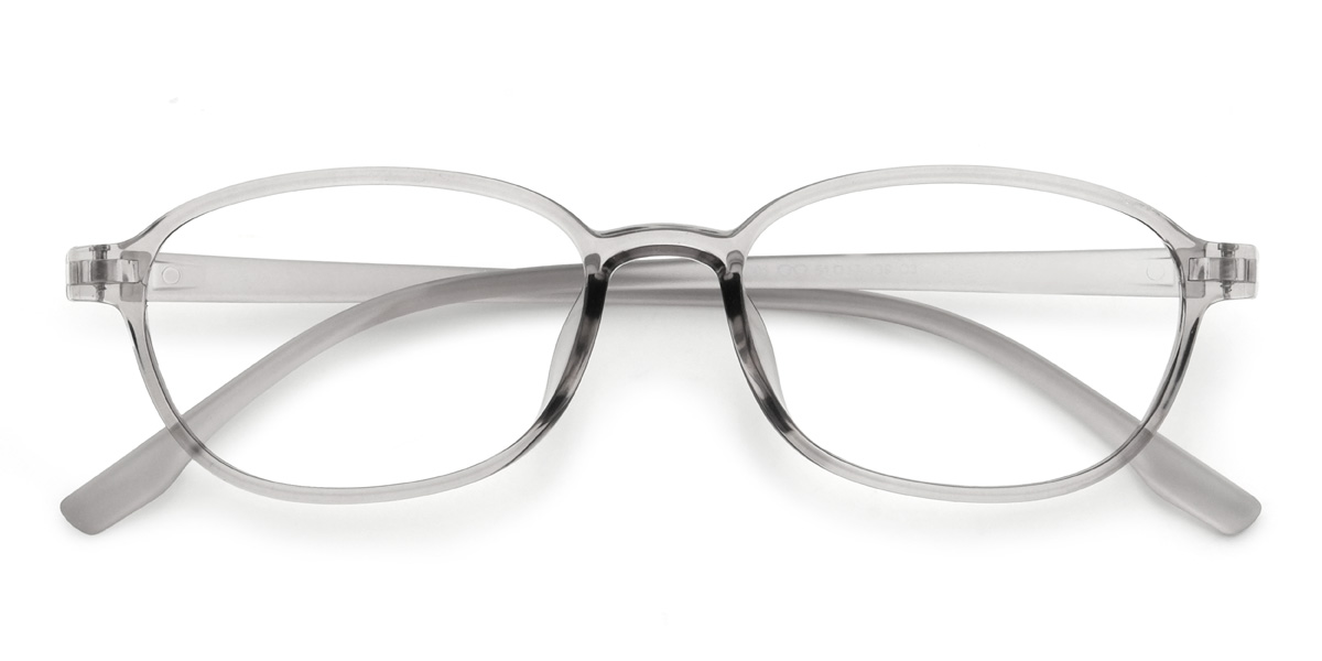Clear Grey Brittany Glasses - Oval Glasses