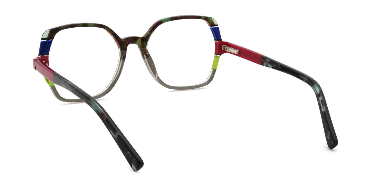 Green Tortoiseshell Grey Jurnee Glasses - Square Glasses
