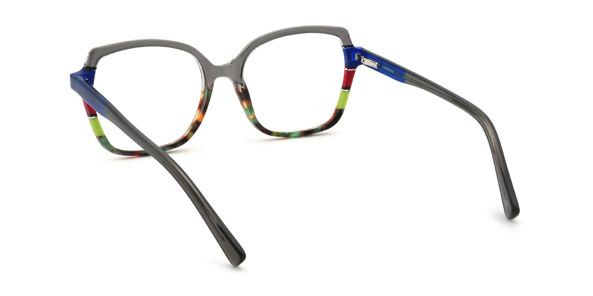 Grey Green Tortoiseshell Zymir Glasses - Square Glasses