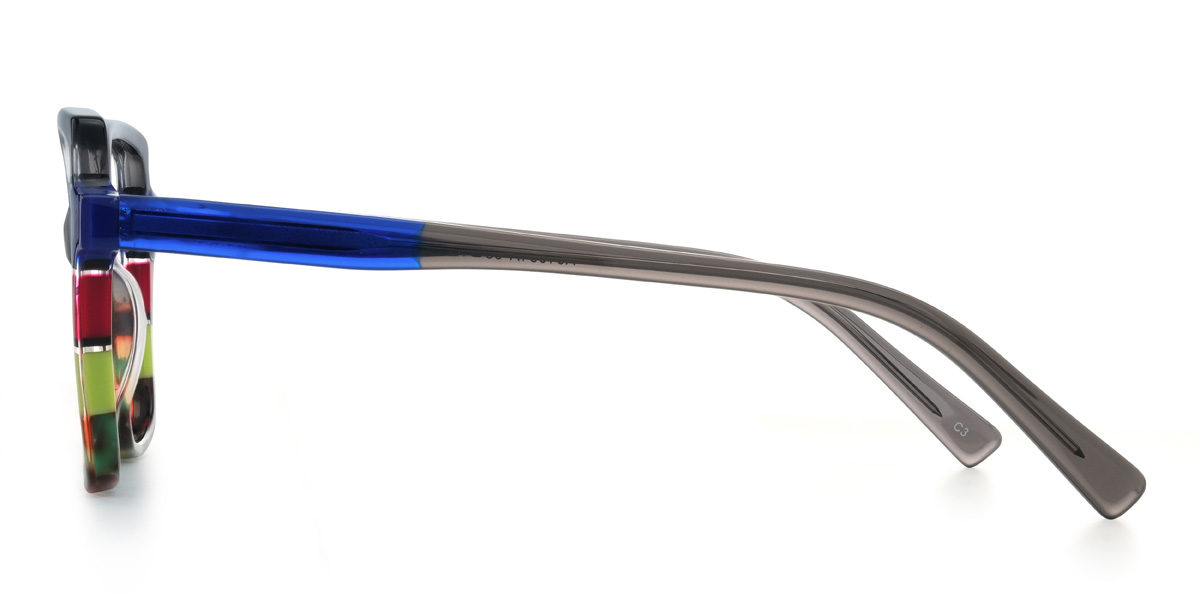 Grey Green Tortoiseshell Zymir Glasses - Square Glasses