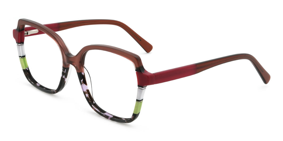 Marrón púrpura carey Zymir Gafas - Square Glasses