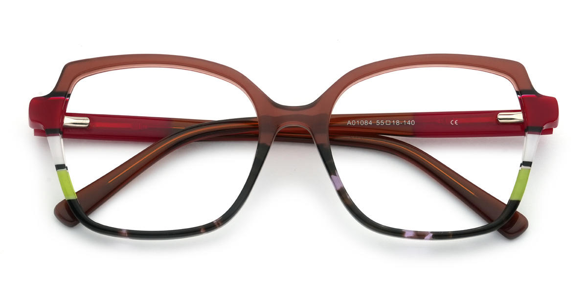 Marrón púrpura carey Zymir Gafas - Square Glasses