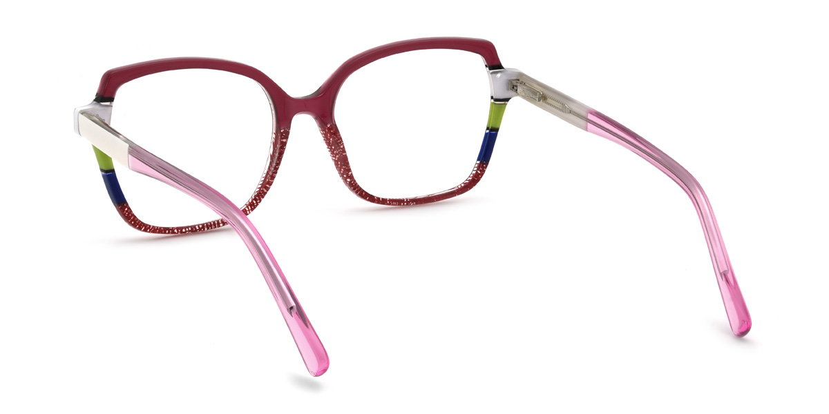 Purplish Red Zymir Glasses - Square Glasses