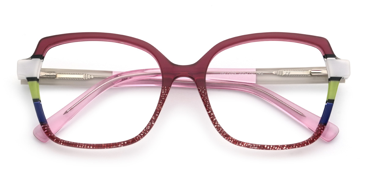 Purplish Red Zymir Glasses - Square Glasses