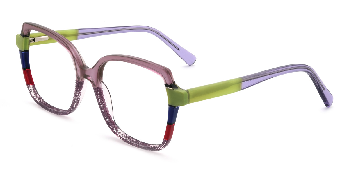 Pink Purple Zymir Glasses - Square Glasses