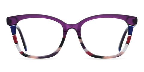 Lila rózsaszín teknőcpáncél Santos - Rectangle Glasses